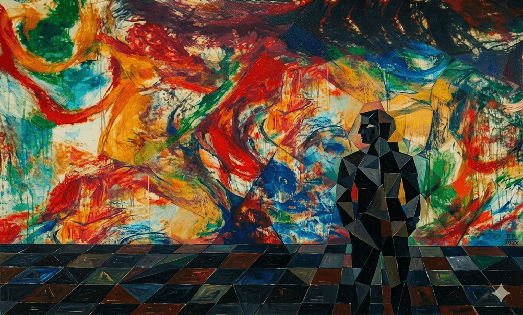 Picasso inspired cubist figure